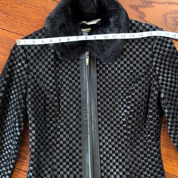 Marvin Richards - Basketwoven Leather Jacket with Rabbit Fur Detachable Trim - Picture 3 of 7